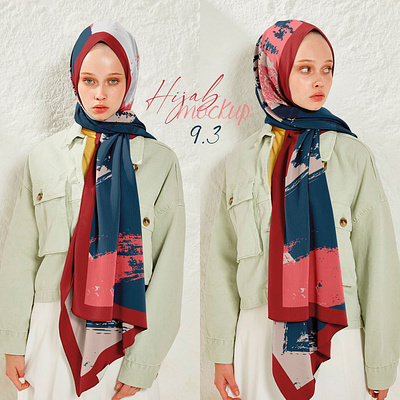 Hijab Mockup Pack 9.3 apparel clothes design download fabric fashion female girl hijab mockup model psd scarf shawl template textile woman