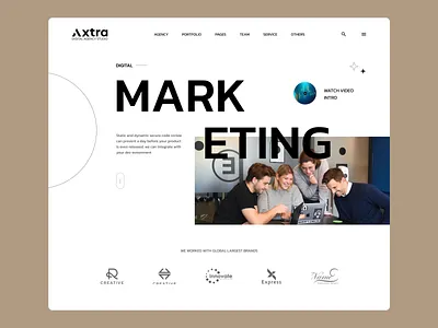 Marketing Agency Website Header 3d animation designer graphic design hero section logo logo design marketing motion graphics ui ux web design website header