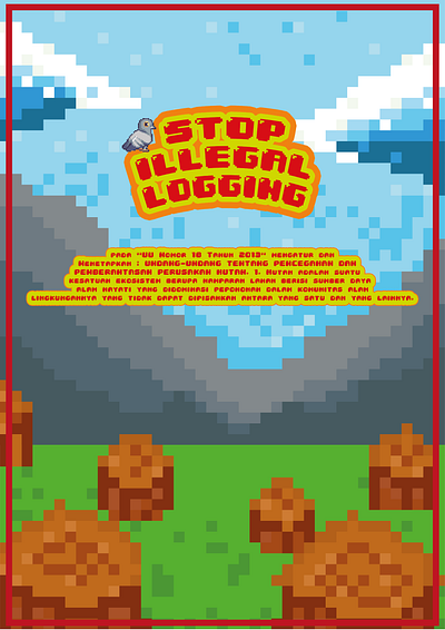 Ilegal logging poster design illustration poster typography