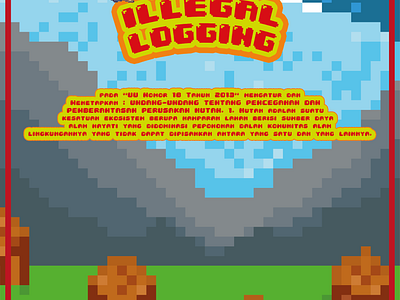 Ilegal logging poster design illustration poster typography