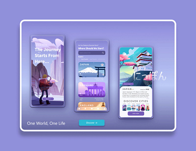 Journey/Travel App adobexd animation beautiful branding design figma flower graphic design illustration journey logo minimal template travel ui ux website