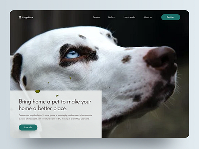 Pet adopt web landing page landingpage pet uiux webdesign