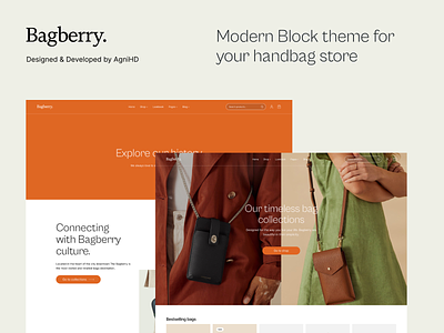 Bagberry Theme - Sell purses, handbags, clothings & accessories accessory clothing ecommerce handbag minimal modern purse shop vibrant web design website wordpress
