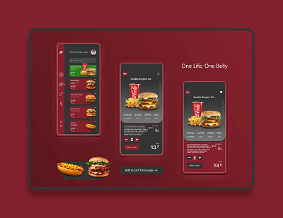 Food App - Concept anim animation beautiful branding dark design fastfood flower food foodapp illustration logo minimal red template ui ux vector website