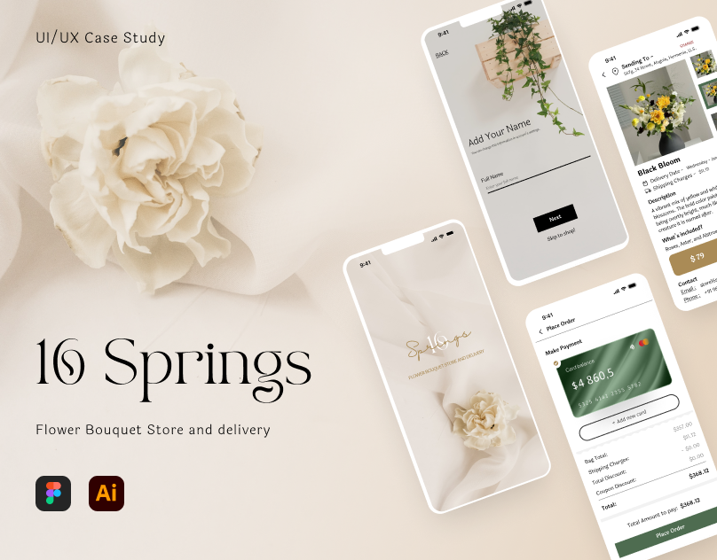 16 Springs adobexd animation app branding design figma graphic design illustration logo ui ux vector