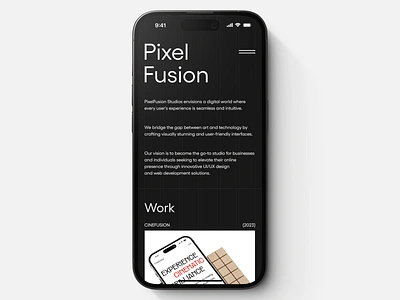 PixelFusion UI dark dark mode design interaction design ios light light mode mobile mobile app mobile design mobileweb studio studio portfolio ui ui design uiux user interface ux design visual identity web