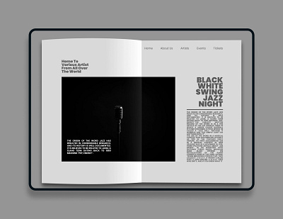 Jazz Website - Concept animation beautiful black branding dark design figma graphic design illustration jazz logo minimal music prototype ui ux vector website xd