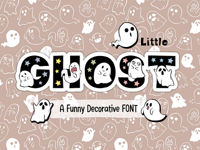 Little Ghost 18cc cartoon decorative font ghost halloween little