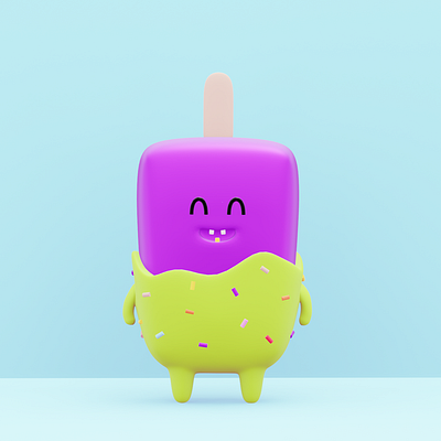 3D render - ice cream character modeling 3d animation design graphic design illustration