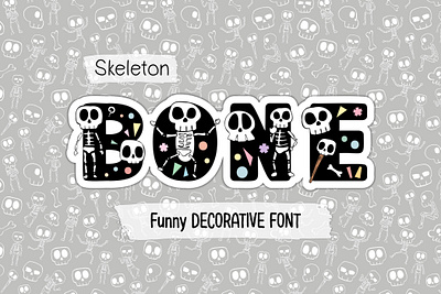 Skeleton Bone 18cc bone cartoon decorative font halloween kid skeleton