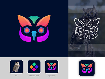 Owl modern minimalist logo design abstract logo adobe app icon art brand guidelines brand identity branding design gradient logo graphic design illustration letter head logo logo mark logo trend minimalist logo modern logo trendy logo ui vector