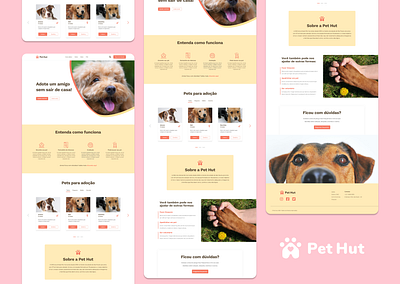 Pet Hut - Website design adoption digital design dog shelter dogs pets web design website