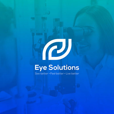 Eye Solutions ® app blue brand brand identity branding business design doctor doctors eye gradient graphic design health icon illustration logo logo design solutions ui vector