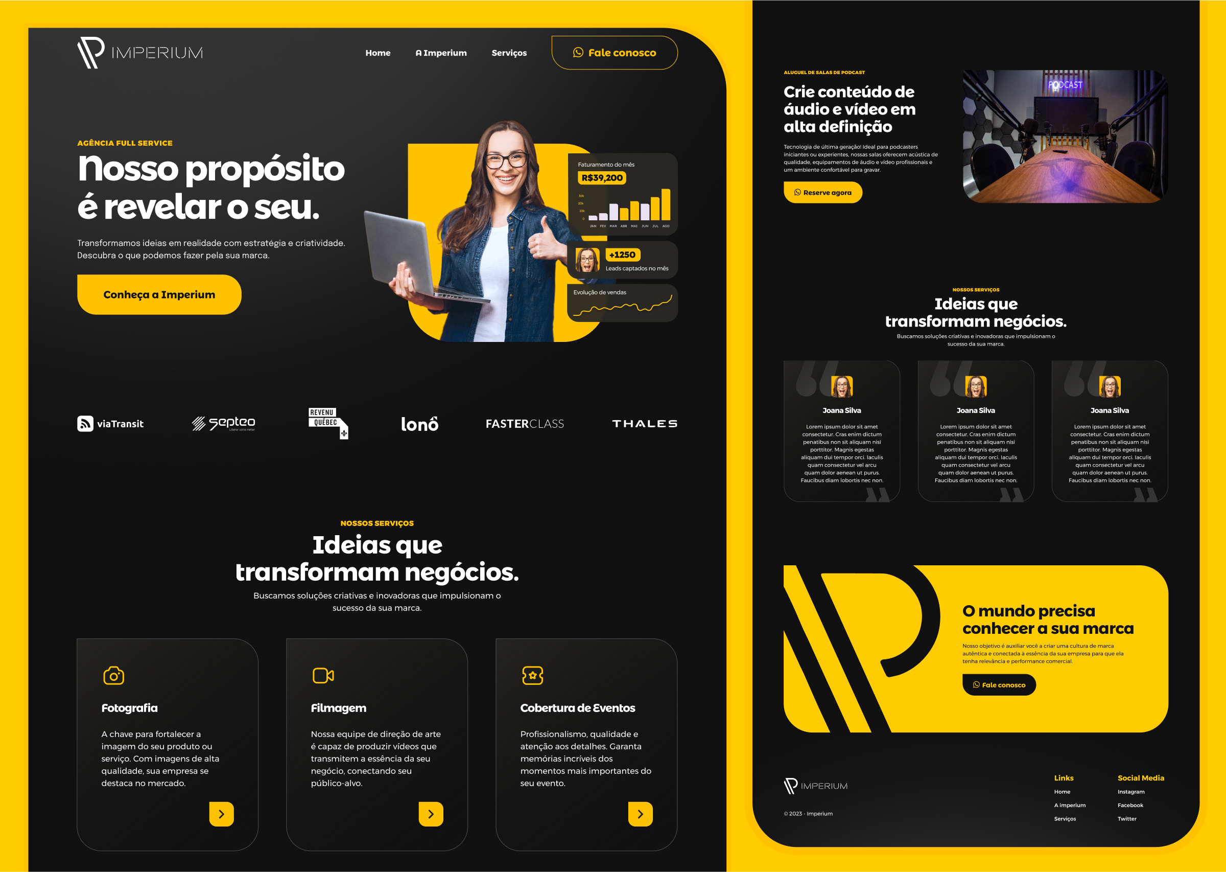 Imperium Marketing Agency Website agency dark graphic design landing marketing page ui