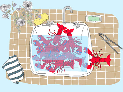 Lobster Party graphic design illustration illustrator photoshop