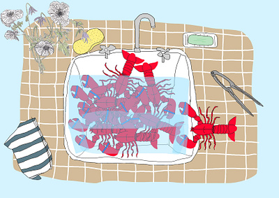 Lobster Party graphic design illustration illustrator photoshop