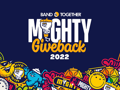 Band Together Mighty Giveback adobe illustrator brand design brand identity branding design event design graphic design illustration logo vector