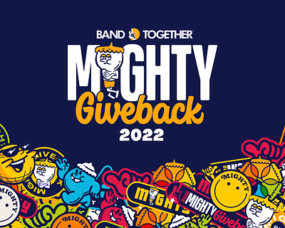Band Together Mighty Giveback adobe illustrator brand design brand identity branding design event design graphic design illustration logo vector