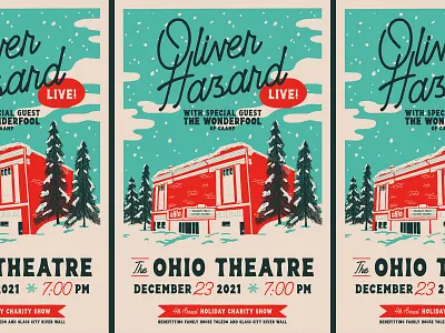 Oliver Hazard Holiday Show Poster band poster concert concert poster design gig gig poster holiday holiday show illustration music oh ohio oliver hazard poster design procreate theatre toledo