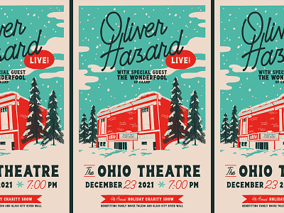 Oliver Hazard Holiday Show Poster band poster concert concert poster design gig gig poster holiday holiday show illustration music oh ohio oliver hazard poster design procreate theatre toledo