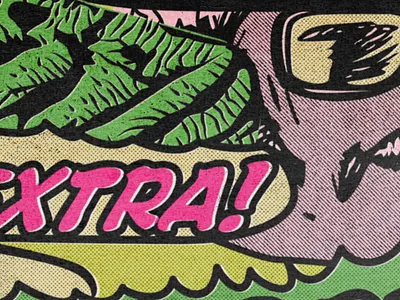 Extra!! design illustration mexican art screen print typography vector