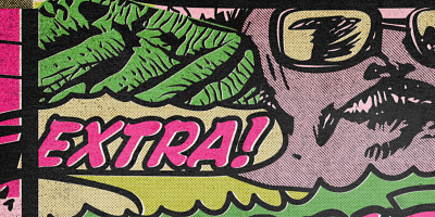 Extra!! design illustration mexican art screen print typography vector