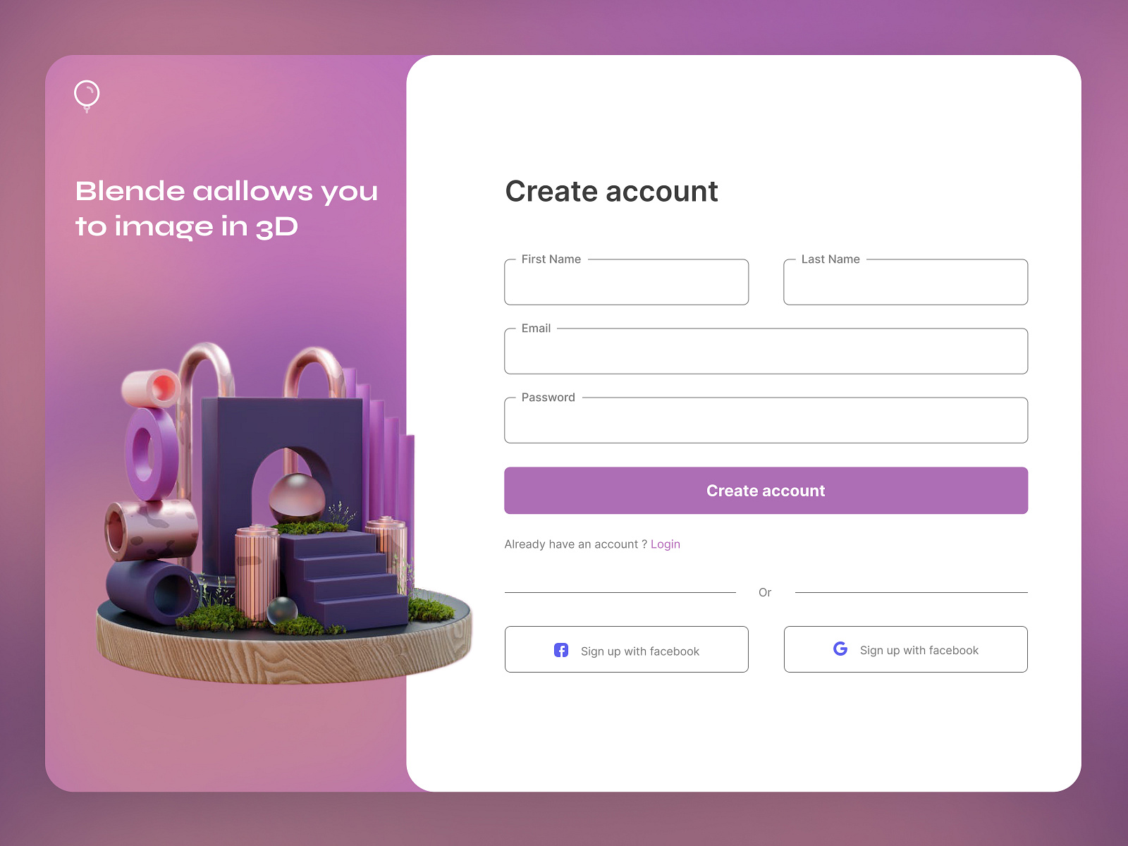 Sign up web page by gandom on dribbble