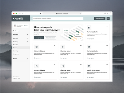 Hotel Onsen management app | Reports booking check in check out clean dashboard design desk hotel japan left nav left navigation managment report saas task managment to do ui ux web