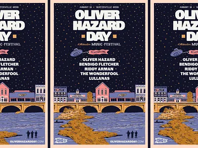 Oliver Hazard Day 2022 bendigo fletcher branding concert concert poster design fest gig gig poster illustration lullanas music music fest music festival ohd ohio oliver hazard procreate riddy arman the wonderfool waterville