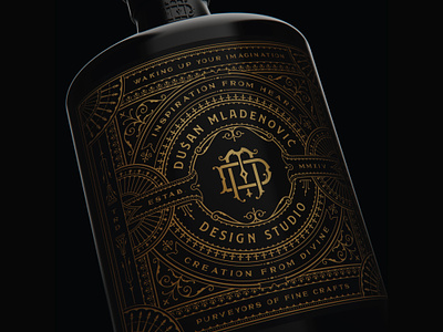 Dusan Mladenovic - Design Studio branding classy distillery gin label design logo design monogram monogram design ornamental packaging packaging design packaging label product design product label sophisticated victorian vintage vodka whiskey whisky