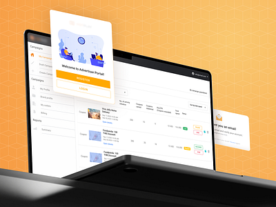 A platform for manage advertisement campaigns design figma interface minimal modern navigation orange platform responcive ui ui design ui ux uidesign uiux user experience user interface ux ux design uxdesign web