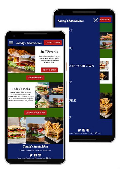 Sandy's Sandwiches UX Case Study design mobile design ui design ux webdesign