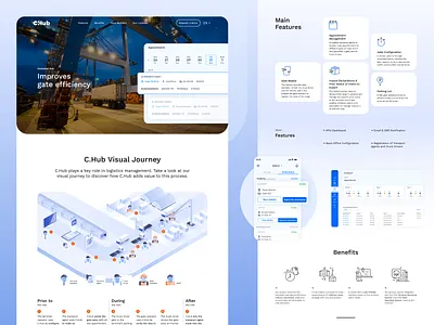 Container Hub | Landing container design landing ports ui ux