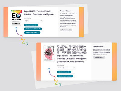 EQ Applied - Select book language book book preview chinese design dropdown emotional intelligence eq select a language ui ux web web design