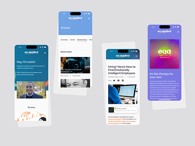 EQ Applied - Mobile views about article blog design emotional intelligence eq gradient iphone mobile views podcasts ui ux uxui web web design