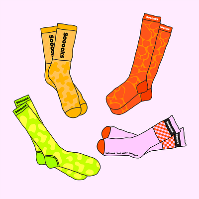 Cute Socks cute design flat fun illustration socks