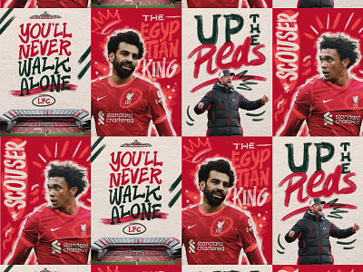 Liverpool FC Posters anfield design football graphic design illustration jurgen klopp lfc liverpool mo salah procreate reds soccer sports sports design trent alexander arnold ynwa