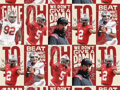 Ohio State Football Posters buckeyes chris olave cj stroud design football game garrett wilson graphic design illustration michigan oh ohio ohio state osu procreate ryan day sports sports design