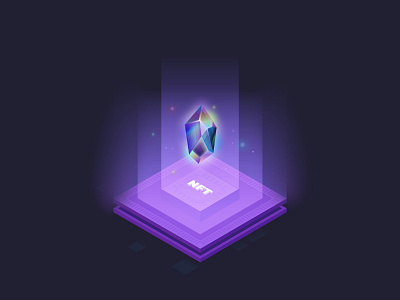 Ether Сrystal NFT Isometric Illustration art crypto cryptocurrency crystal eth ether ethereum illustration isometric neon nft token