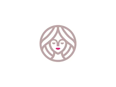woman head brand branding design illustration letter logo logotype minimal monogram
