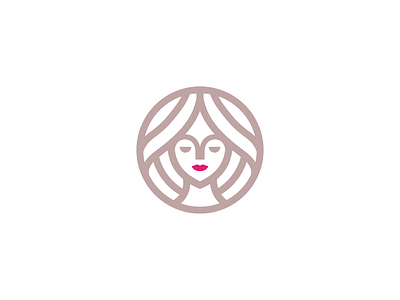 woman head brand branding design illustration letter logo logotype minimal monogram