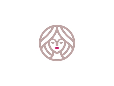 woman head brand branding design illustration letter logo logotype minimal monogram