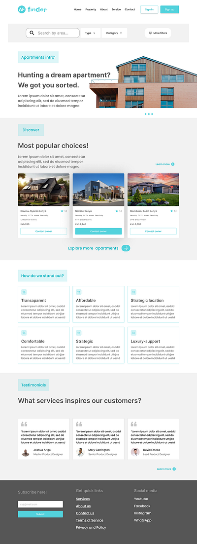 Apartment finder website design ui ux