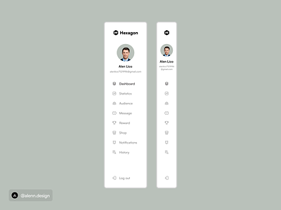 Sidebar UI "Hexagon" 😍 app dashboard dashboards design design app dribbble post ios macbook menu sidebar ui uidesign ux web web3