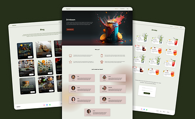Drink brand landing design landing uiux design