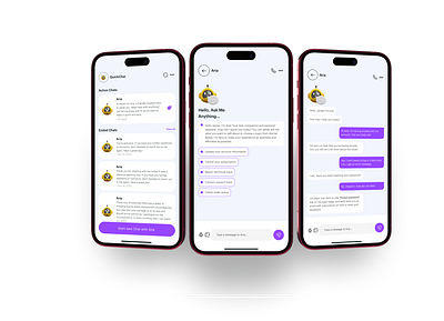Chatbot integration for a customer service app design ui ui ux uidesign uidesign ux uiux uiux ui uidesign ux