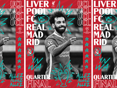 Liverpool FC Champions League Poster champions league design football graphic design illustration liverpool liverpool fc mo salah real madrid reds soccer sports sports design ucl ynwa