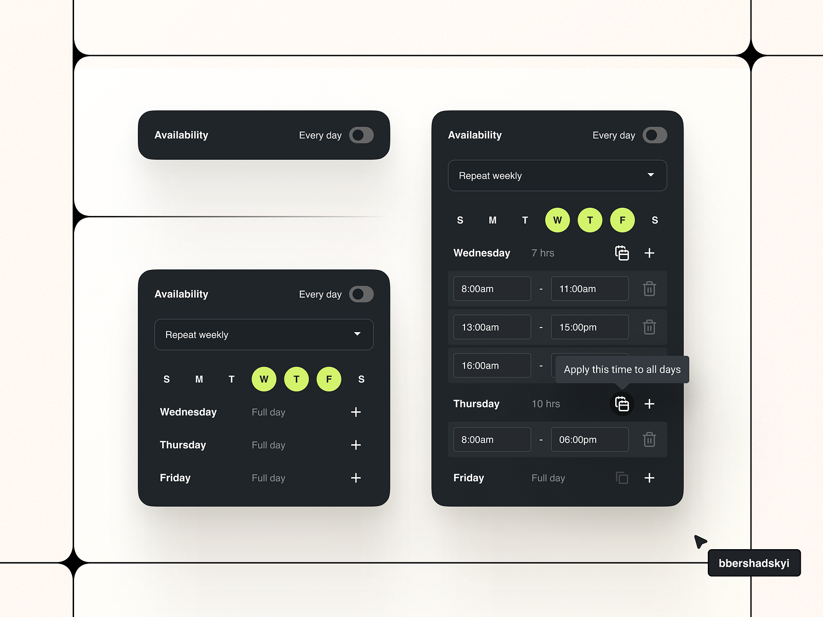 Simplifying Schedule Management with Intuitive UX by Bohdan Bershadskyi ... image.