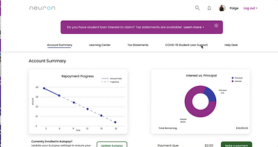 Student Loan Portal Redesign ui ux web design