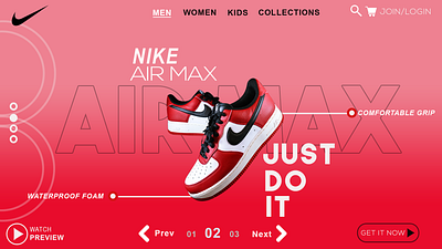 Web Design _ Nike Air Max design graphic design graphics nike photoshop shoes ui